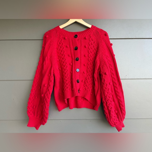 THE GREAT The Mountainside Cardigan in Deep Rose - Picture 5 of 16